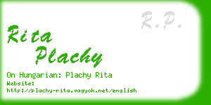 rita plachy business card